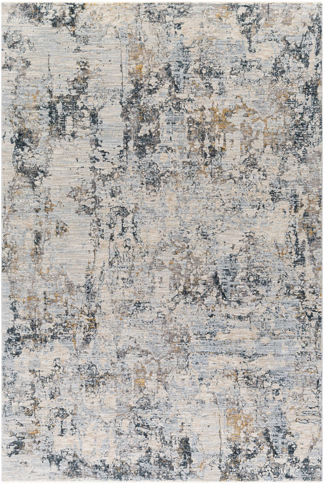 Contemporary Abstract Gray Machine Woven Rug