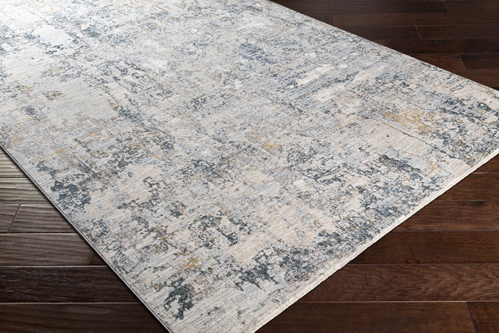 Contemporary Abstract Gray Machine Woven Rug