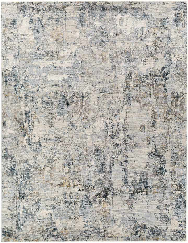 Contemporary Abstract Gray Machine Woven Rug