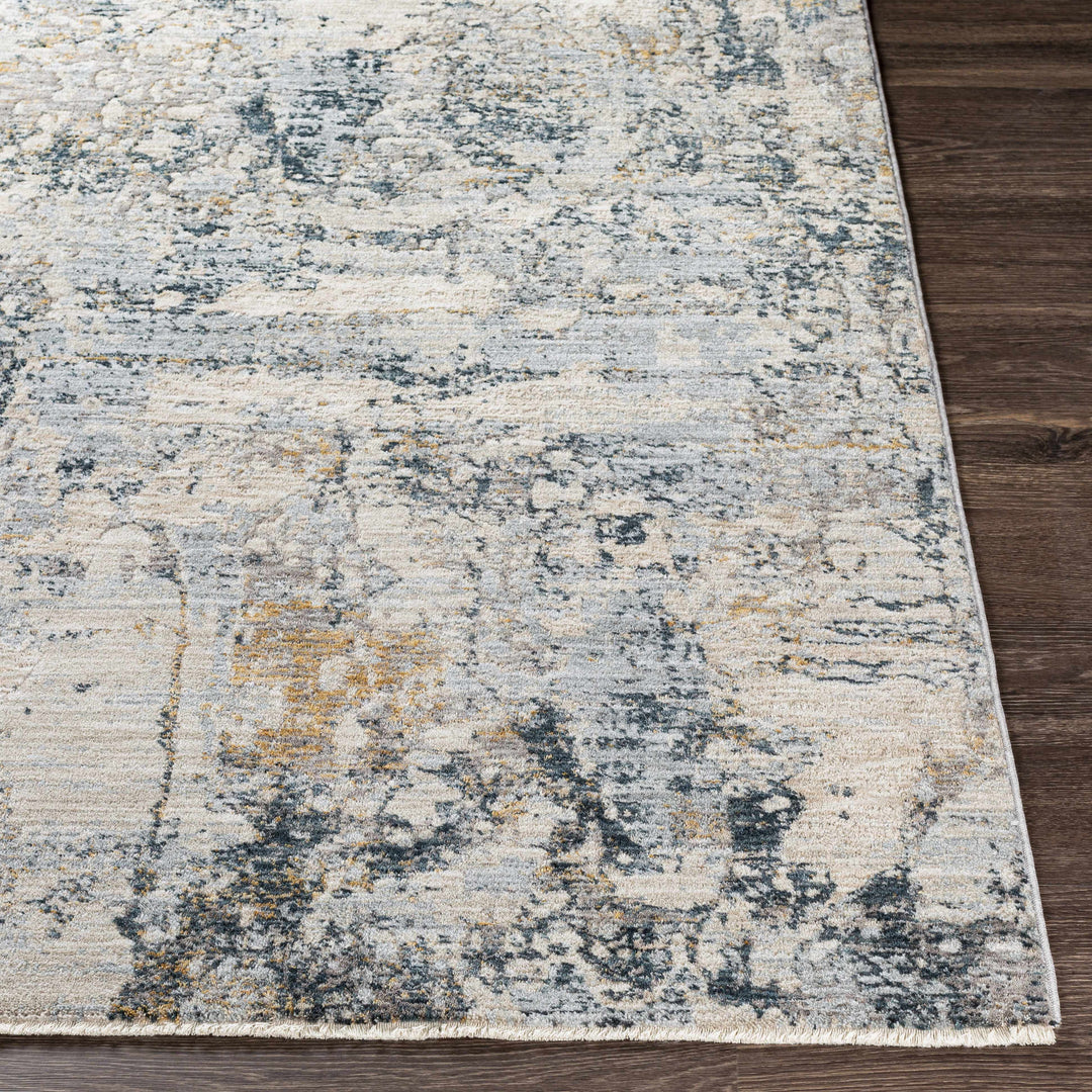 Contemporary Abstract Gray Machine Woven Rug
