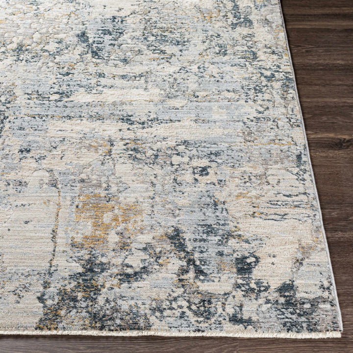 Contemporary Abstract Gray Machine Woven Rug
