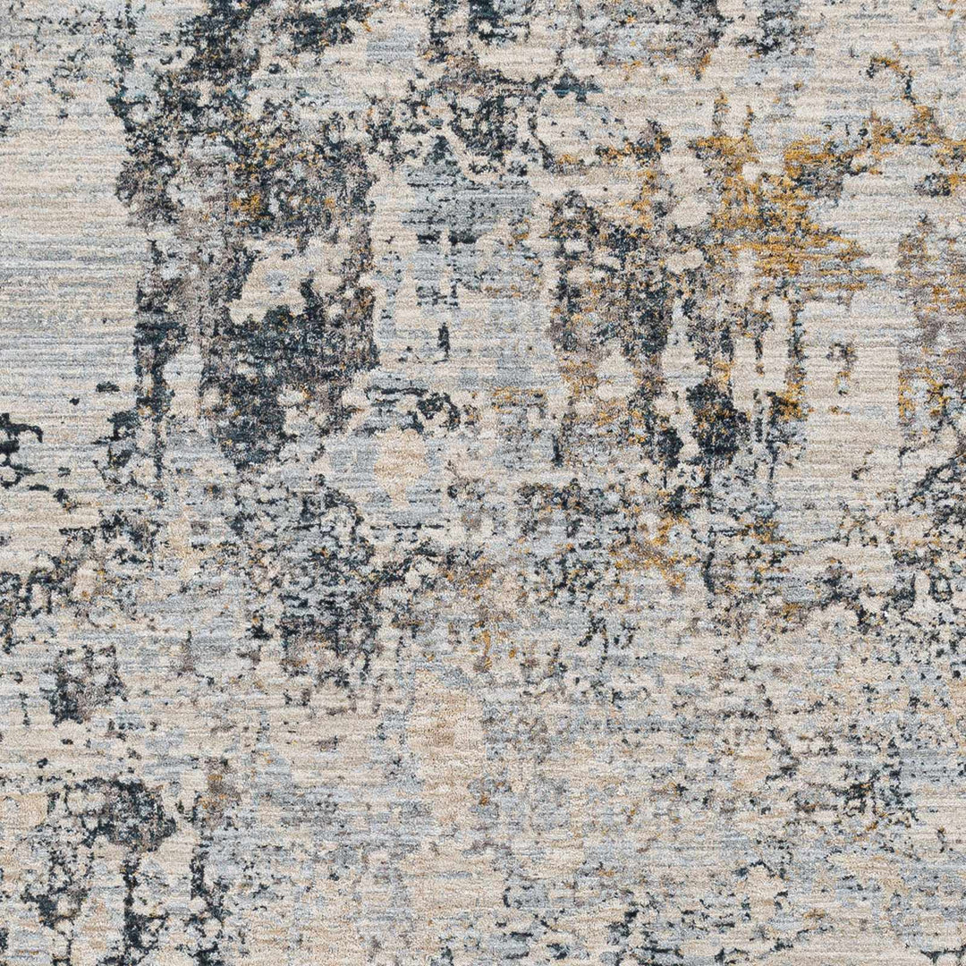 Contemporary Abstract Gray Machine Woven Rug