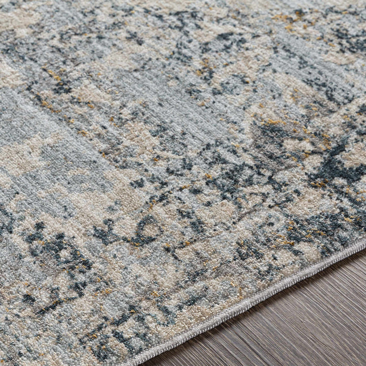 Contemporary Abstract Gray Machine Woven Rug
