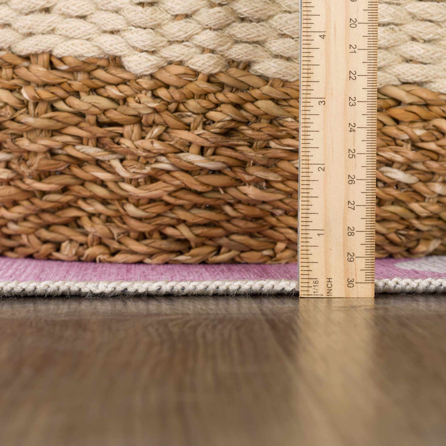 Pink and Ivory Cloud printed Washable Kids Rug, Perfect for kids room - The Rug Decor