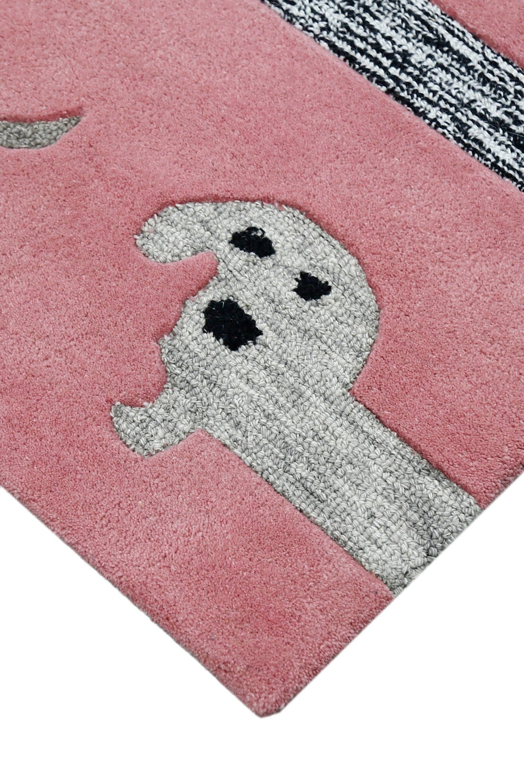 Pink Stretchy Pup Hand Tufted 3x6 Wool Area Rug - The Rug Decor