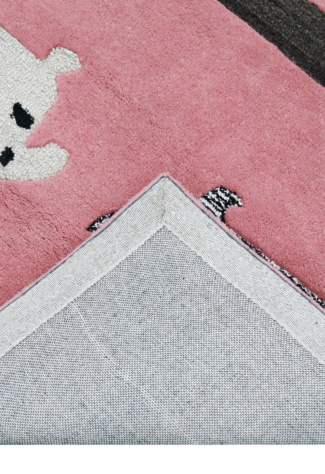 Pink Stretchy Pup Hand Tufted 3x6 Wool Area Rug - The Rug Decor