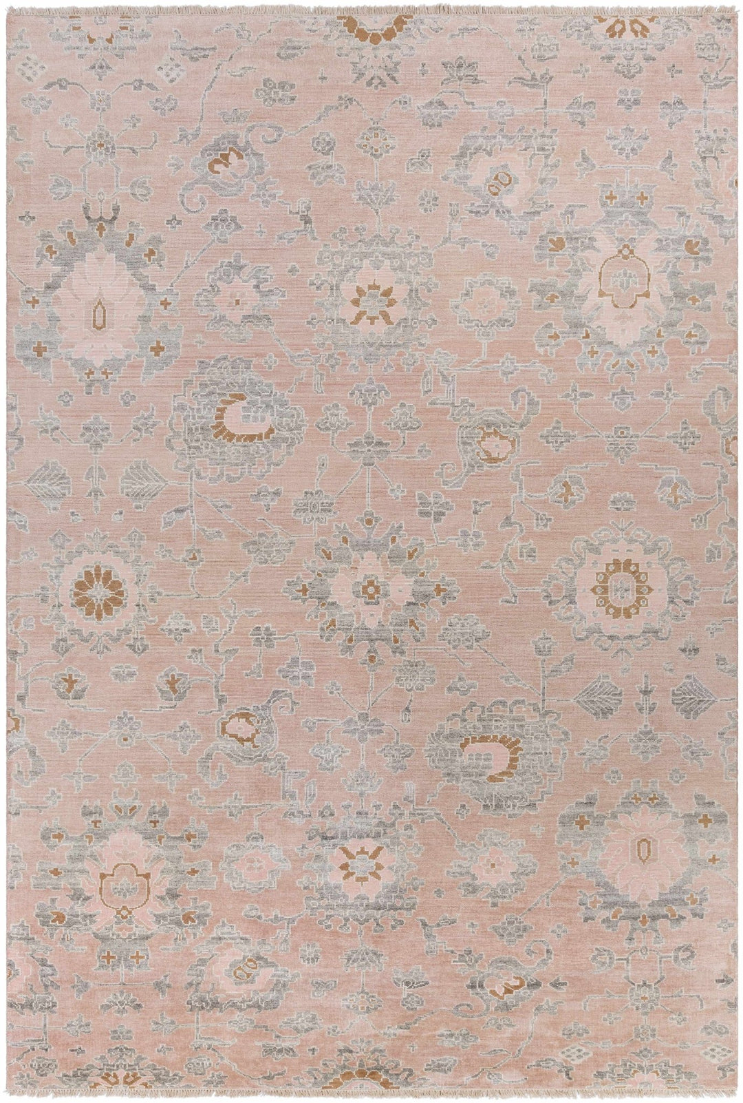 Pittston Traditional Style Pink Hand Knotted Area Rug - The Rug Decor