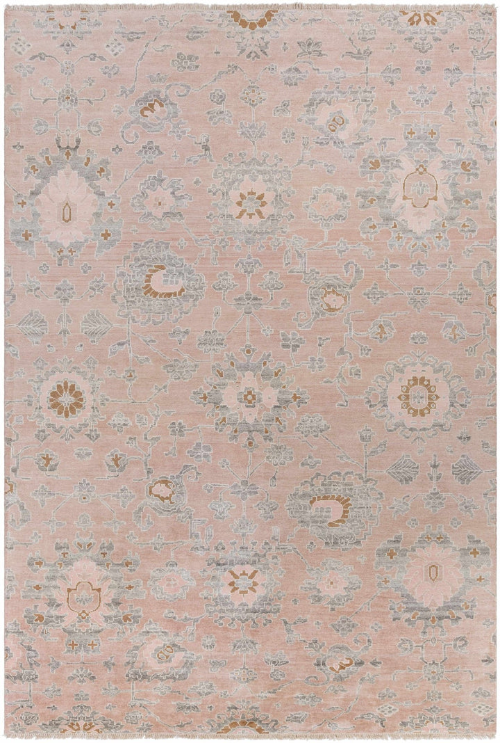 Pittston Traditional Style Pink Hand Knotted Area Rug - The Rug Decor