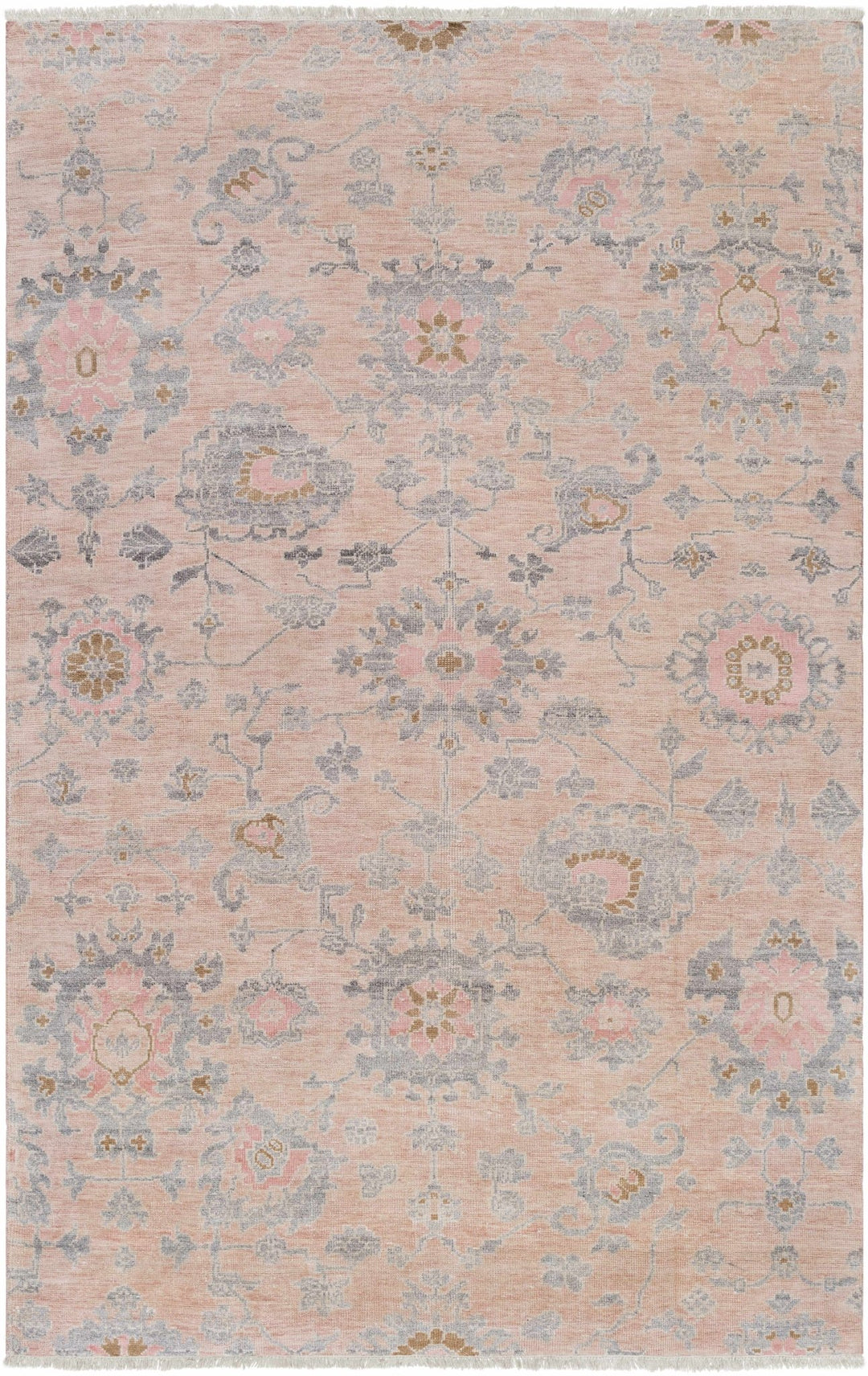 Pittston Traditional Style Pink Hand Knotted Area Rug - The Rug Decor