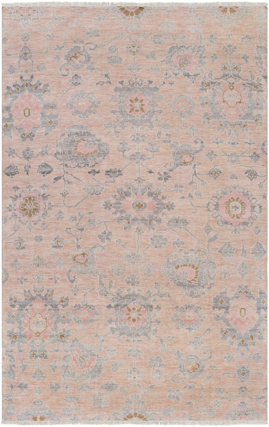 Pittston Traditional Style Pink Hand Knotted Area Rug - The Rug Decor