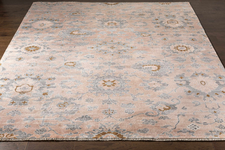 Pittston Traditional Style Pink Hand Knotted Area Rug - The Rug Decor