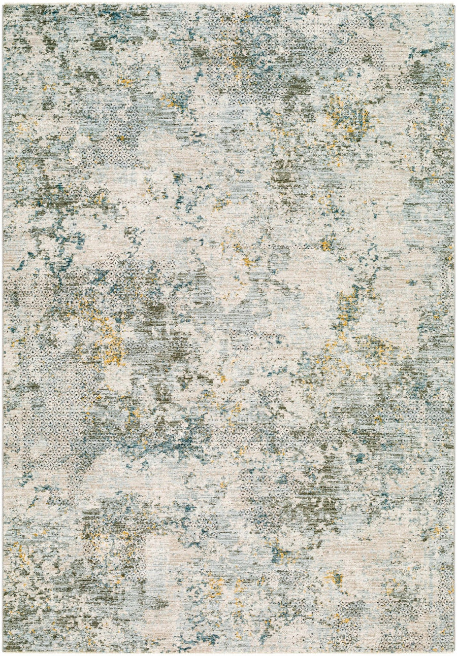 Pizi Modern Abstract Design Beige And Teal Rug - The Rug Decor