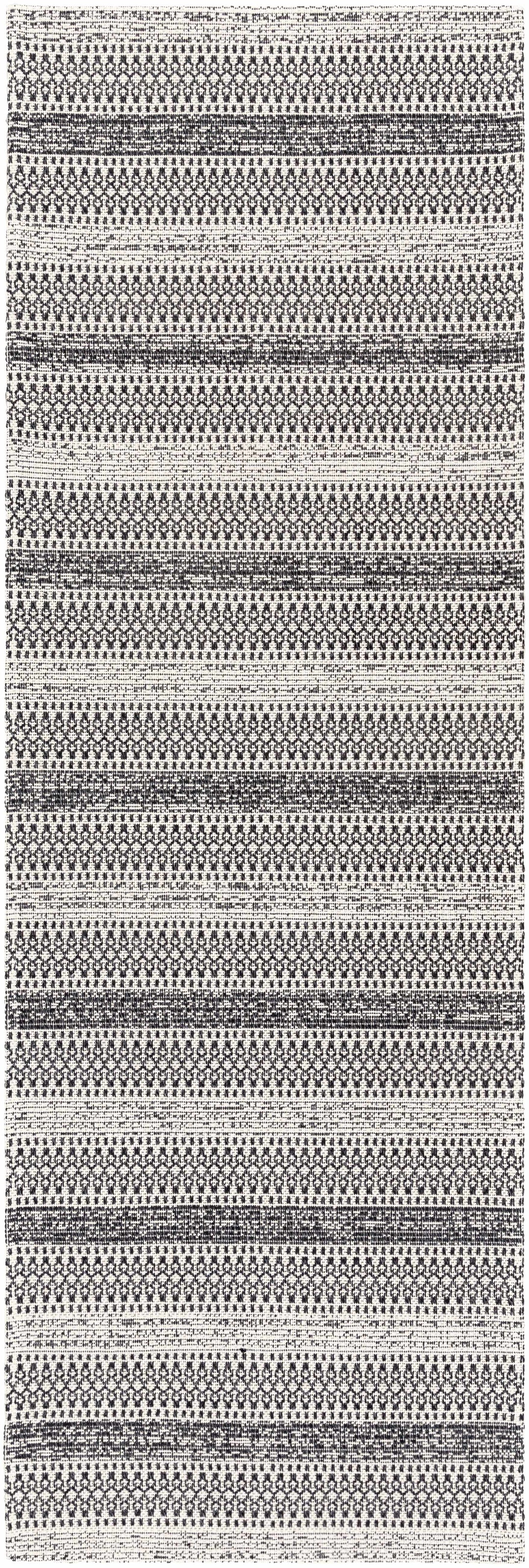 Planada Ivory And Black Modern Style Washable Area Rug