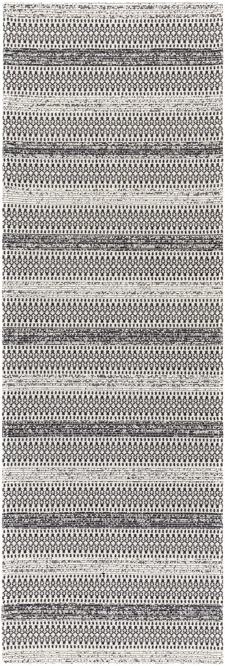 Planada Ivory And Black Modern Style Washable Area Rug