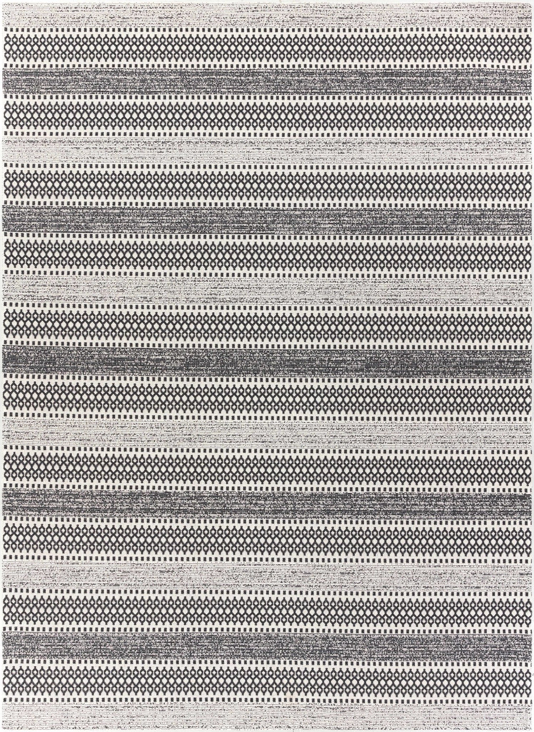Planada Ivory And Black Modern Style Washable Area Rug - The Rug Decor