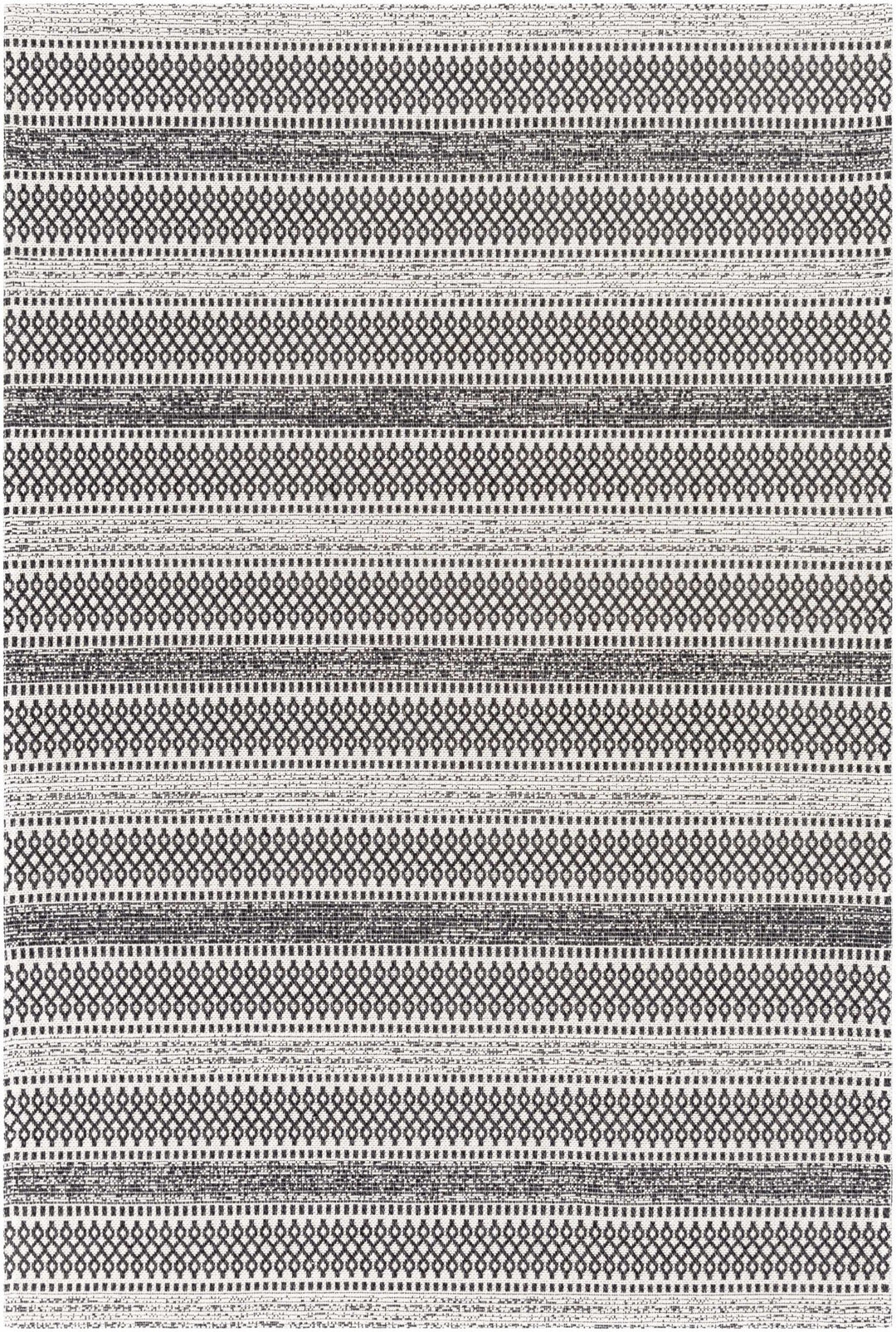 Planada Ivory And Black Modern Style Washable Area Rug - The Rug Decor