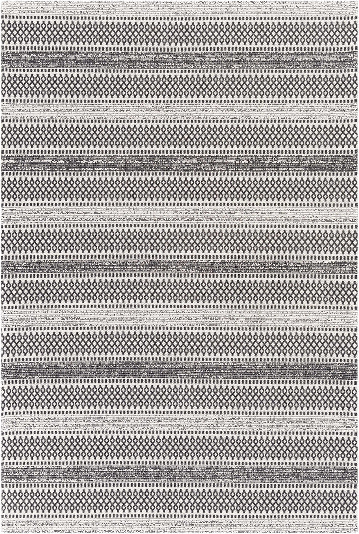 Planada Ivory And Black Modern Style Washable Area Rug - The Rug Decor
