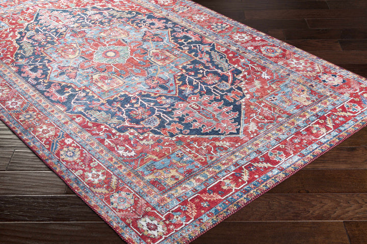 Pauline Traditional Style Red And Blue Area Rug