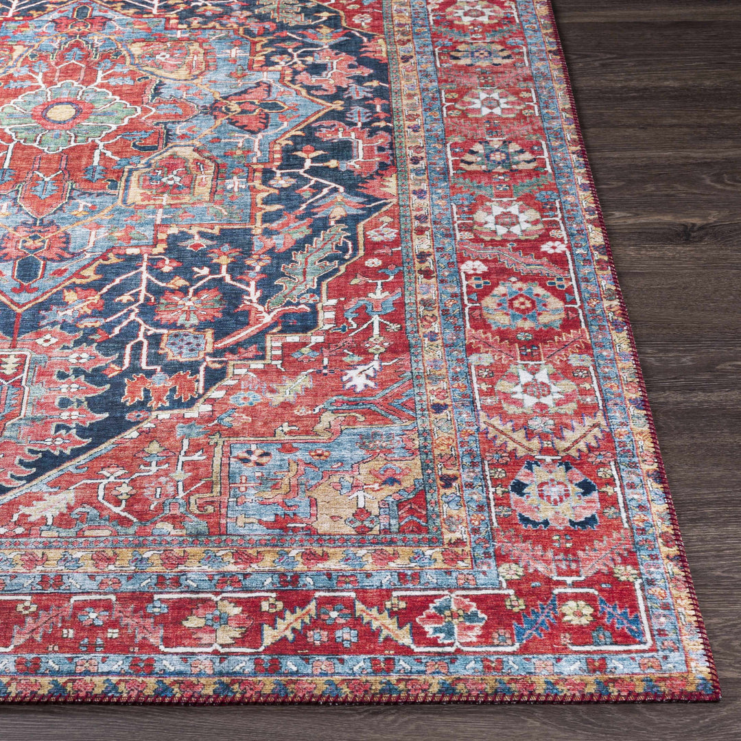 Pauline Traditional Style Red And Blue Area Rug