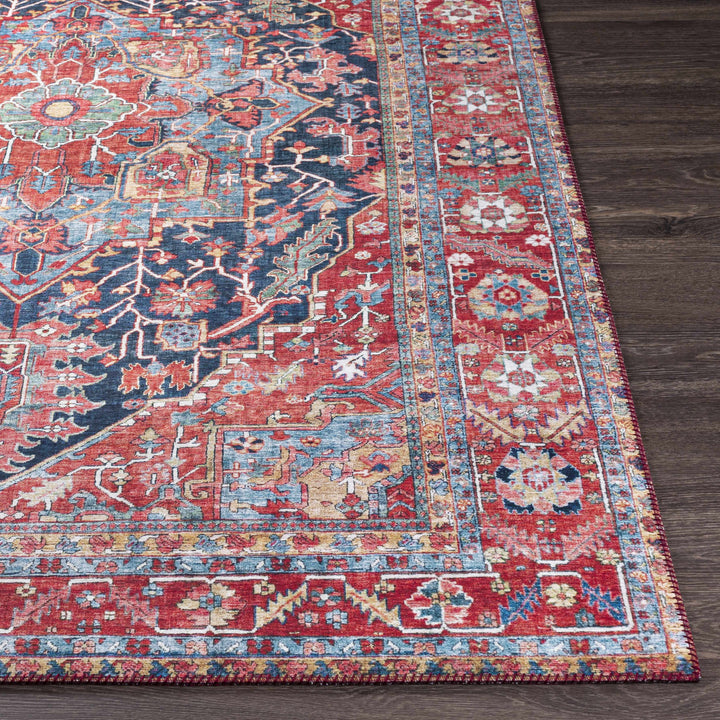 Pauline Traditional Style Red And Blue Area Rug