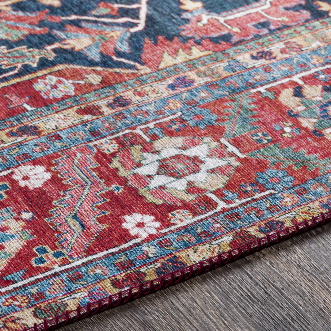 Pauline Traditional Style Red And Blue Area Rug