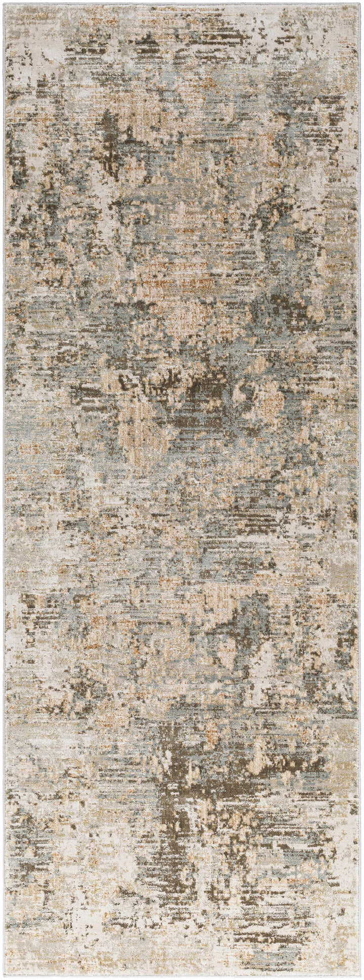 Palanit Modern Abstract Design Gray And Beige Area Rug