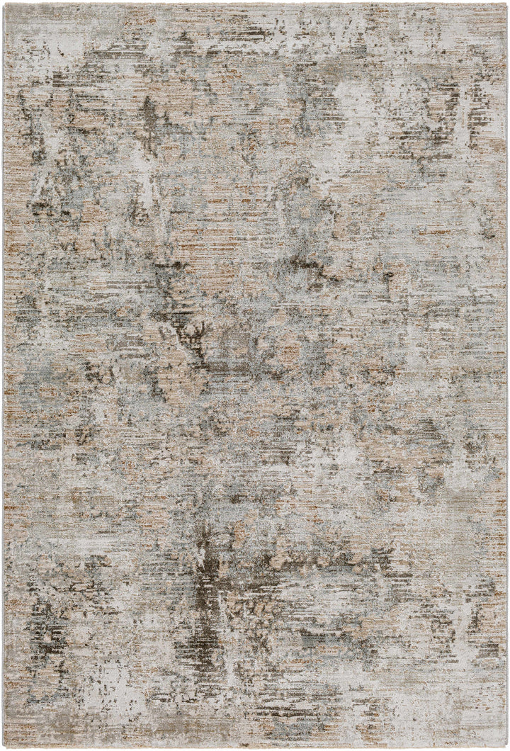 Palanit Modern Abstract Design Gray And Beige Area Rug