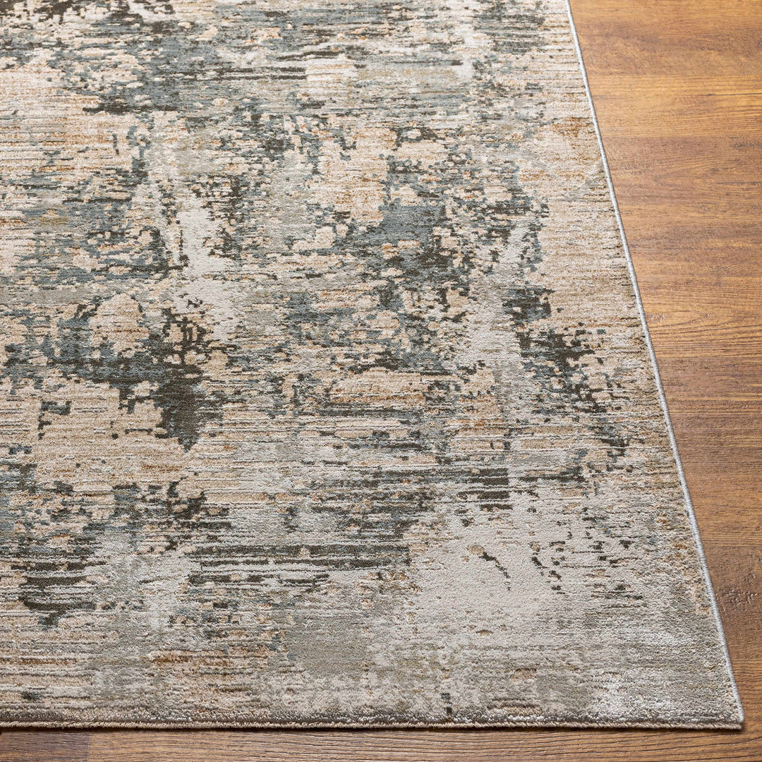 Palanit Modern Abstract Design Gray And Beige Area Rug