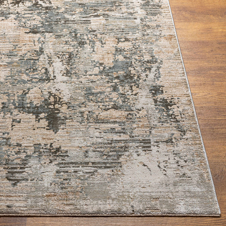 Palanit Modern Abstract Design Gray And Beige Area Rug