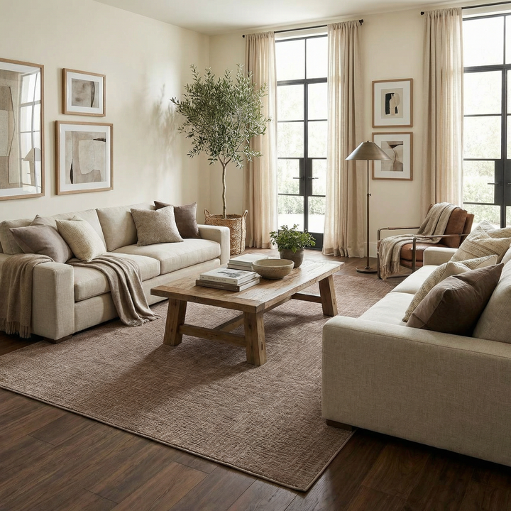 Leanna Modern Style Brown Washable Area Rug