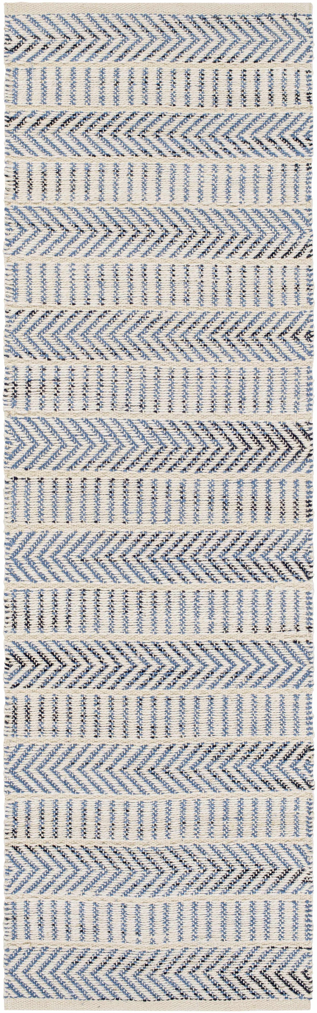 Pontian Contemporary Geometrical Beige And Blue Hand Woven Area Rug