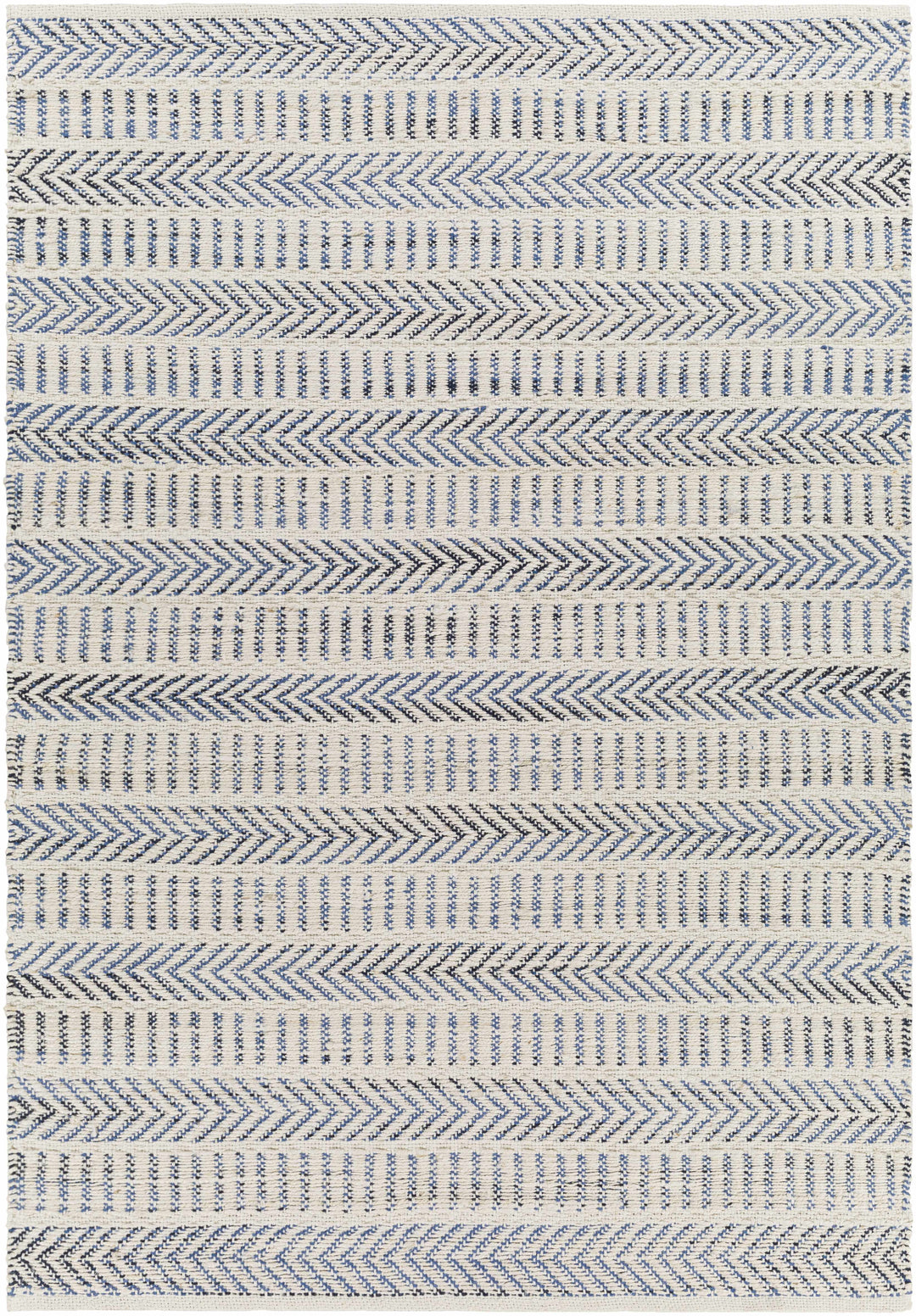 Pontian Contemporary Geometrical Beige And Blue Hand Woven Area Rug