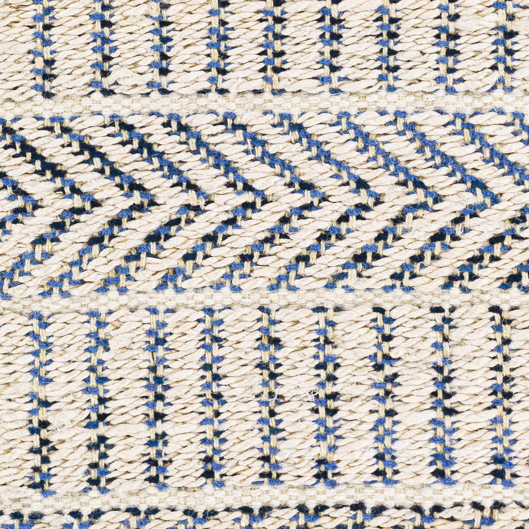 Pontian Contemporary Geometrical Beige And Blue Hand Woven Area Rug