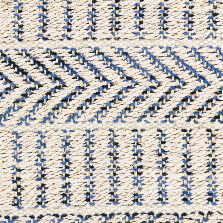 Pontian Contemporary Geometrical Beige And Blue Hand Woven Area Rug