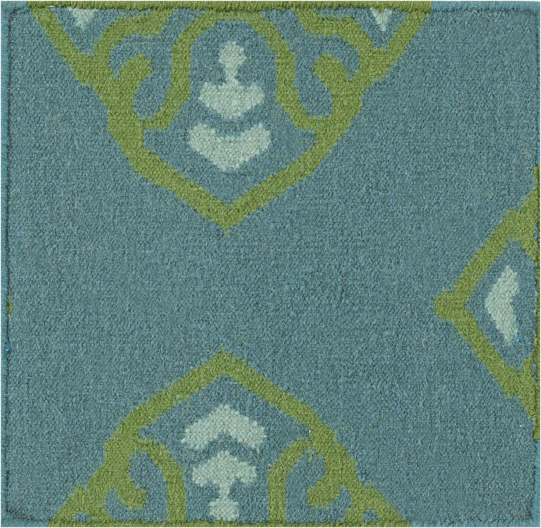 Poestenkill Blue Contemporary Style Hand Woven Wool Area Rug