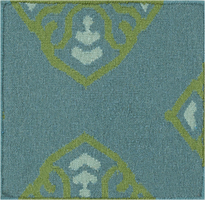Poestenkill Blue Contemporary Style Hand Woven Wool Area Rug