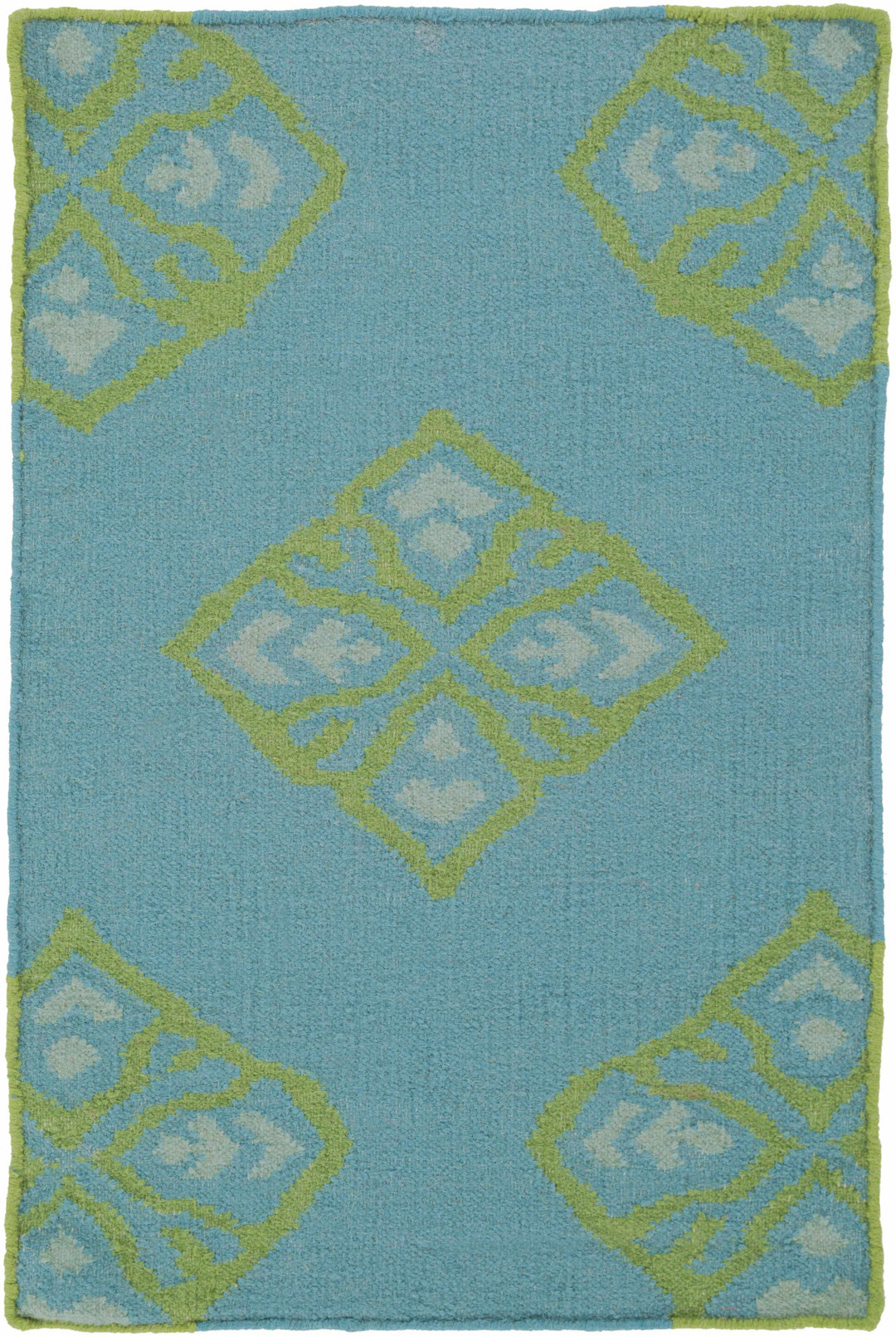 Poestenkill Blue Contemporary Style Hand Woven Wool Area Rug
