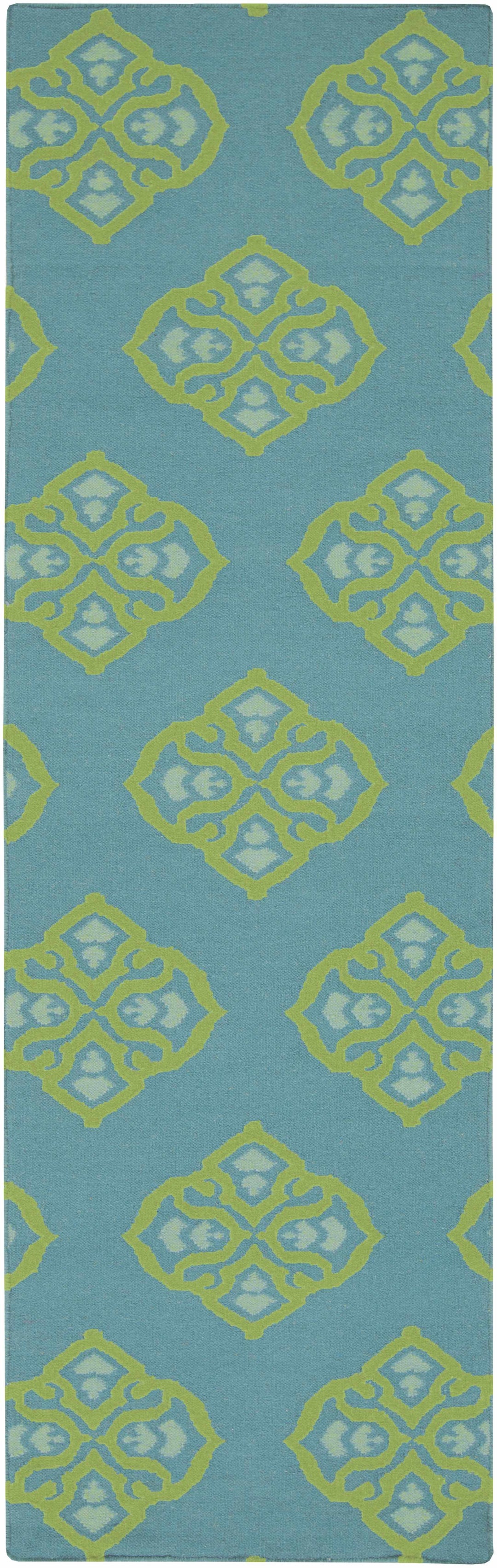 Poestenkill Blue Contemporary Style Hand Woven Wool Area Rug