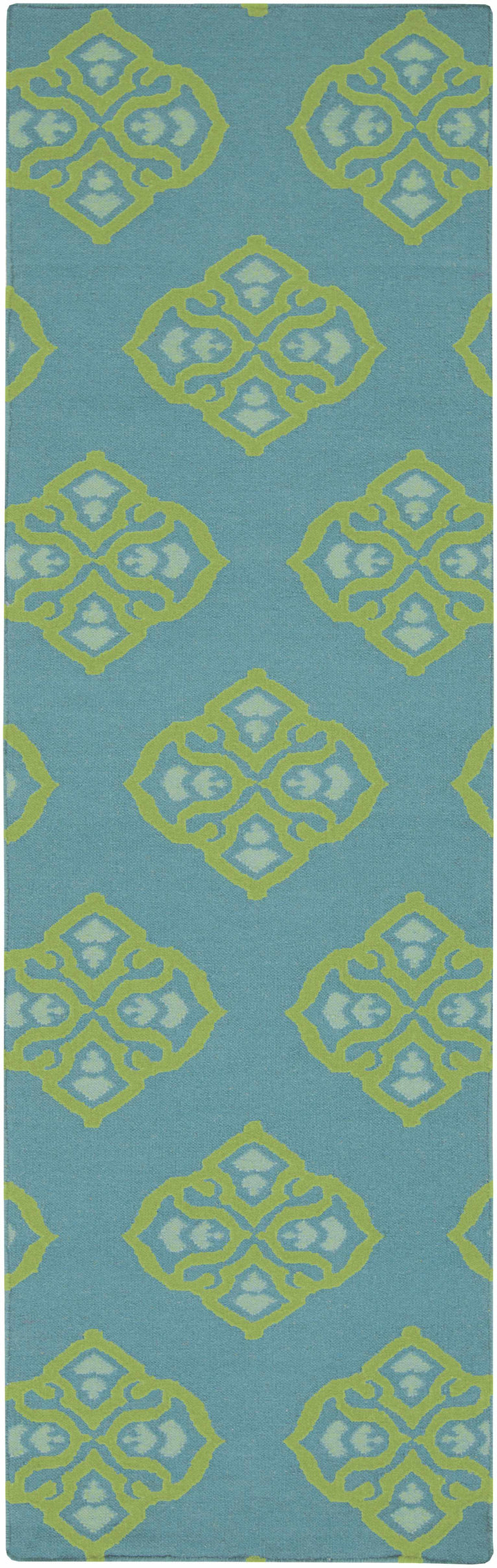 Poestenkill Blue Contemporary Style Hand Woven Wool Area Rug