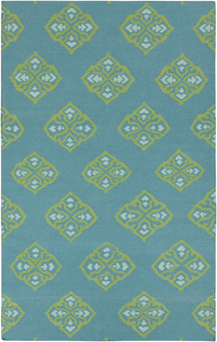 Poestenkill Blue Contemporary Style Hand Woven Wool Area Rug