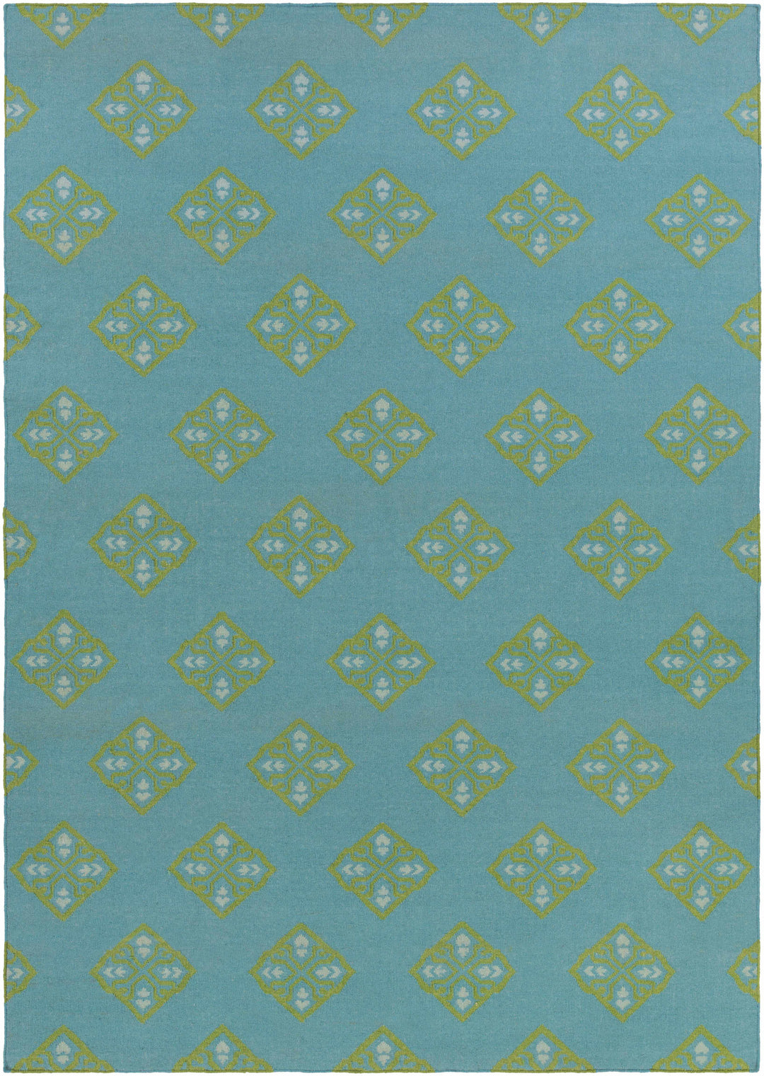 Poestenkill Blue Contemporary Style Hand Woven Wool Area Rug
