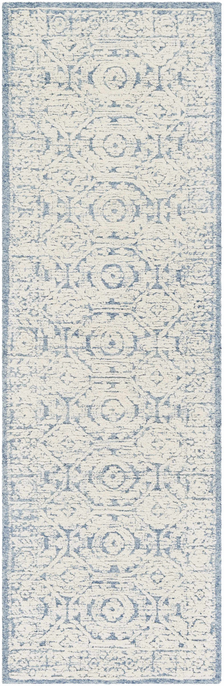 Poland Traditional Ivory And Blue Hand Tufted Area Rug