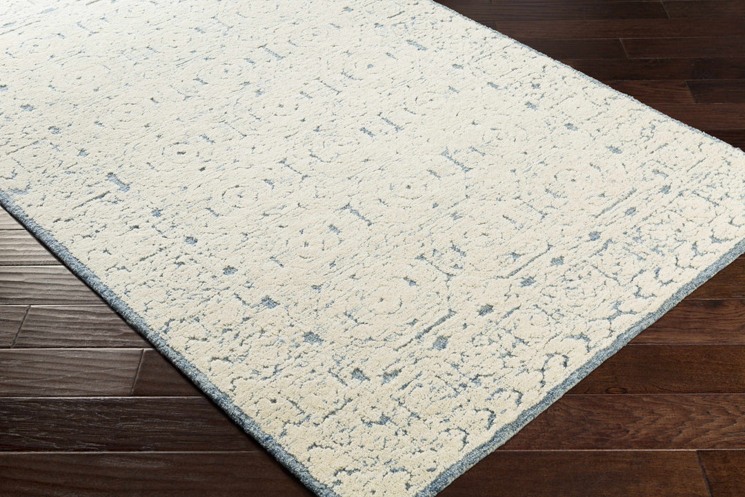Poland Traditional Ivory And Blue Hand Tufted Area Rug
