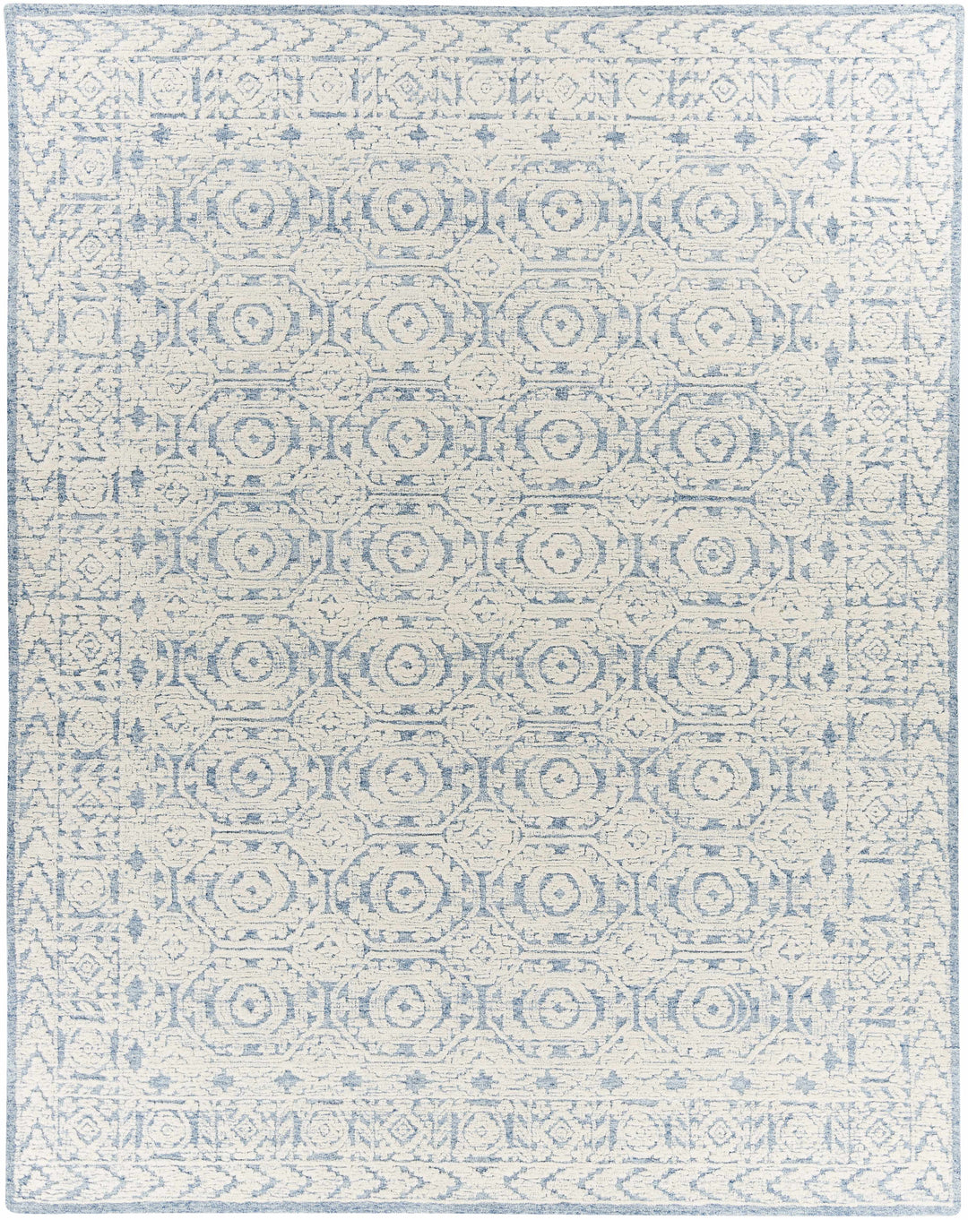 Poland Traditional Ivory And Blue Hand Tufted Area Rug
