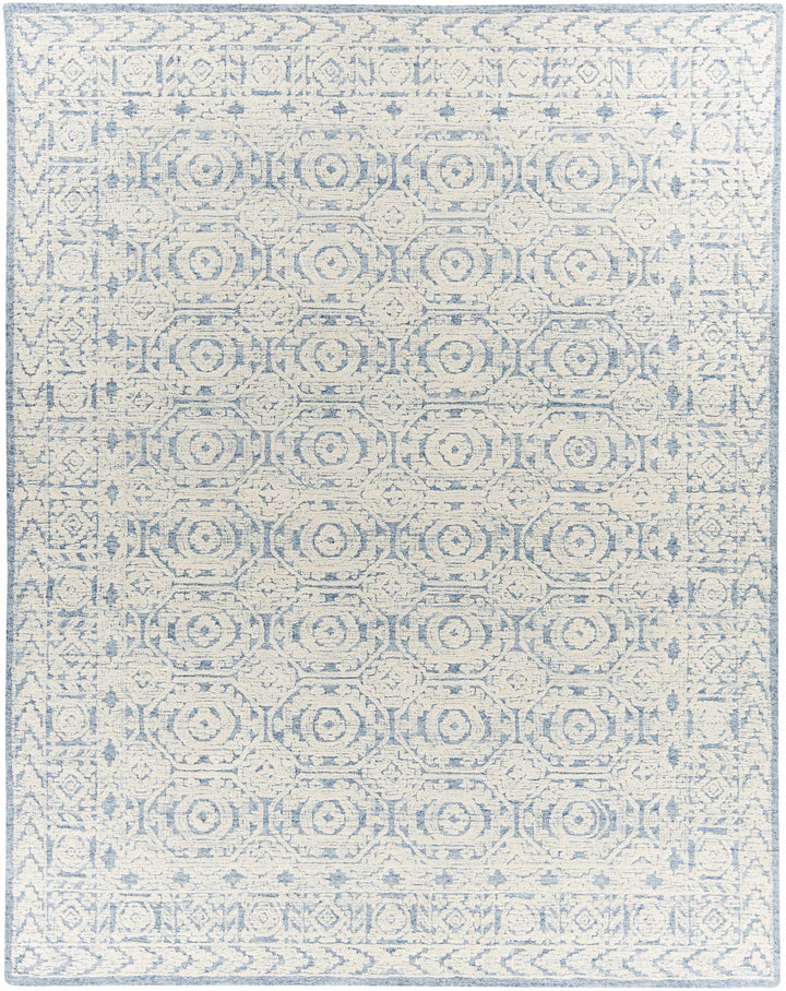 Poland Traditional Ivory And Blue Hand Tufted Area Rug