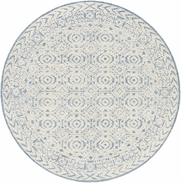 Poland Traditional Ivory And Blue Hand Tufted Area Rug
