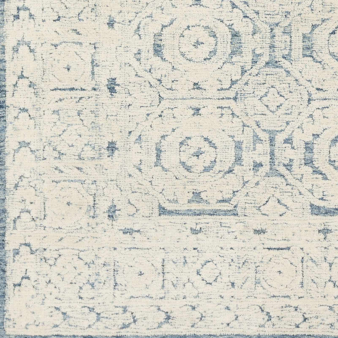 Poland Traditional Ivory And Blue Hand Tufted Area Rug