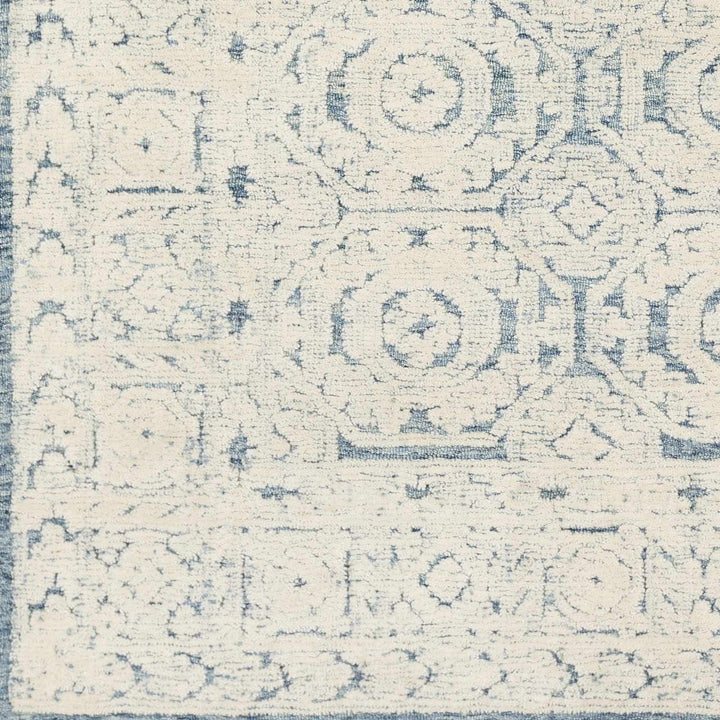 Poland Traditional Ivory And Blue Hand Tufted Area Rug