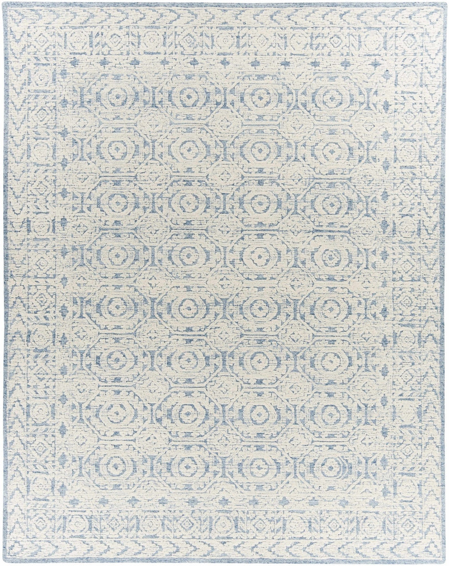 Poland Traditional Ivory And Blue Hand Tufted Area Rug - The Rug Decor