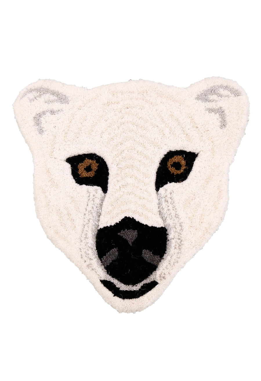 Polar Bear Pattern Ivory And Black Hand Tufted 1x1 Wool Area Rug - The Rug Decor